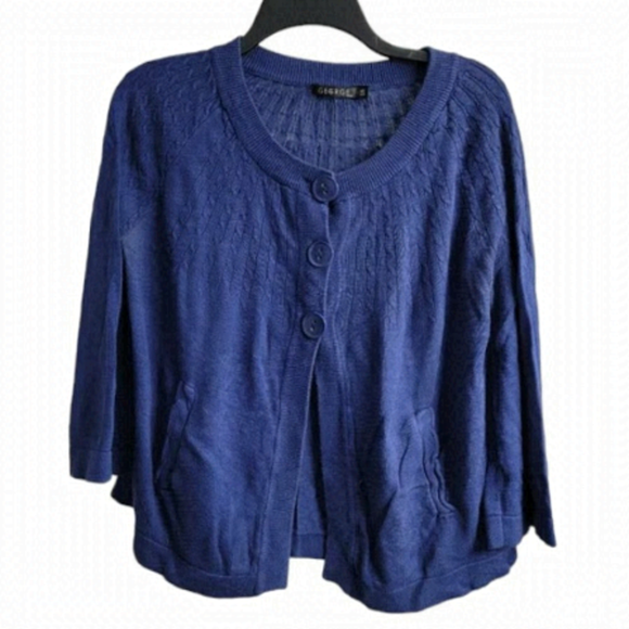 George Sweaters - George | Royal Blue 3 Button Cardigan